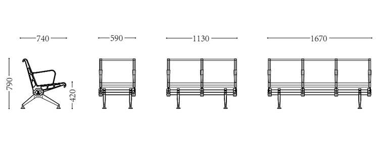 不銹鋼機場(chǎng)椅/等候椅-SJ6088(圖2) undefined