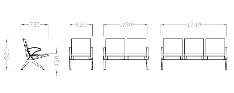 PU機場(chǎng)椅/等候椅/排椅 -SJ9078L(圖1) undefined
